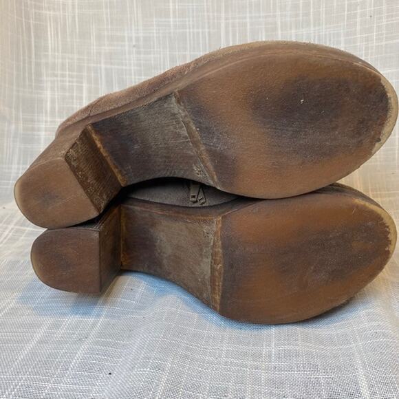 Eric Michael Brown Suede Lace Up Zip Platform Heel Boots Booties Womens 7.5 - Picture 8 of 9